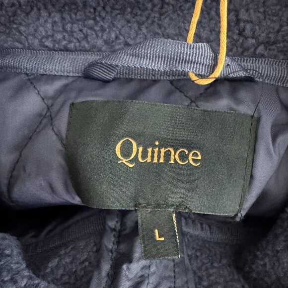 Quince Sherpa Full Zip Jacket Mens Large Navy Blue Polyester NWT CJ-2065 - Picture 9 of 12